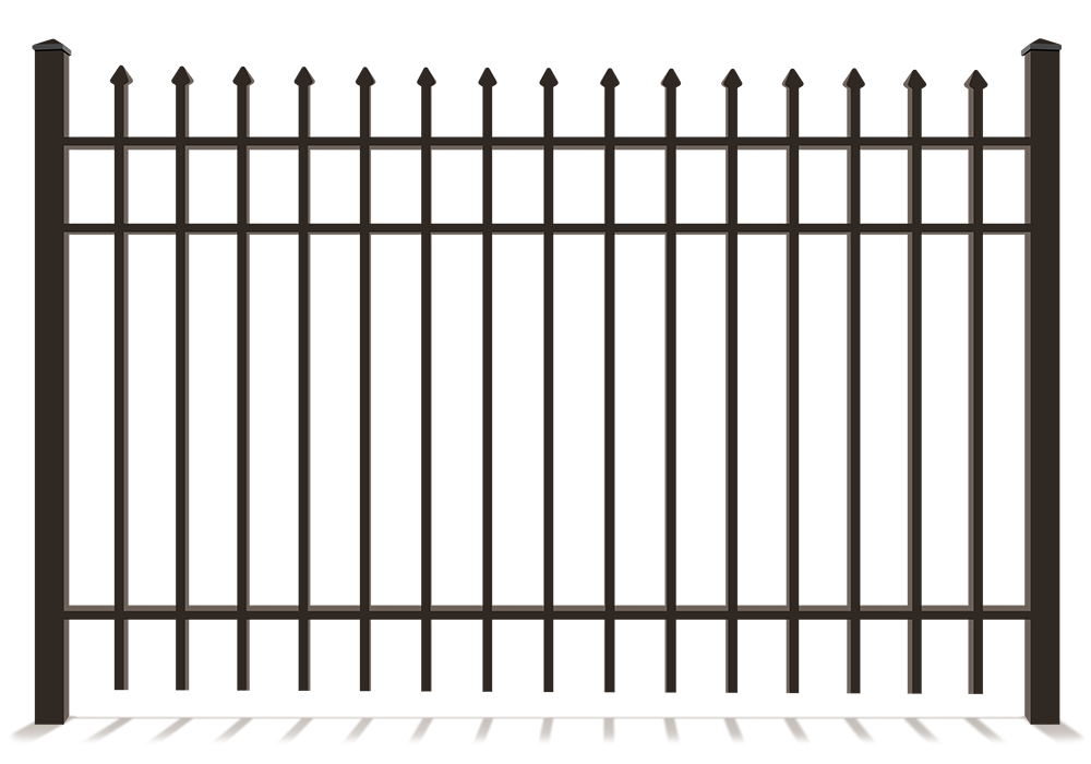 3 rail aluminum fence with spear tops in Danville Virginia