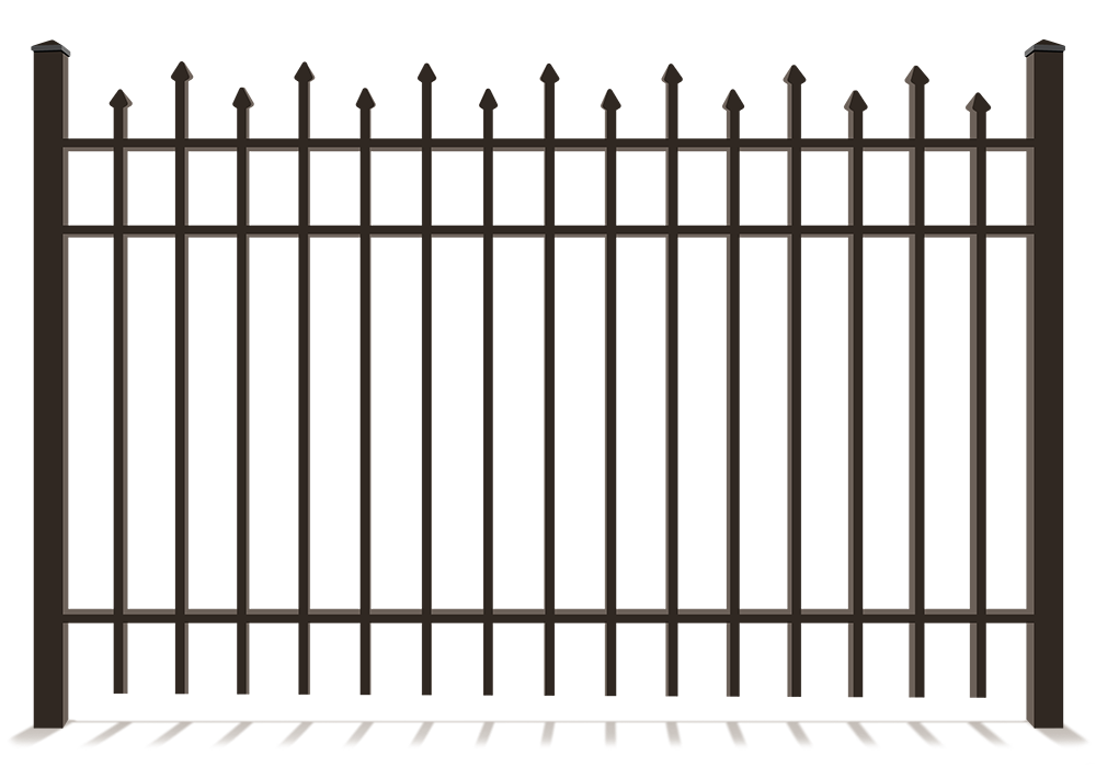 Staggered aluminum picket fence in Danville Virginia