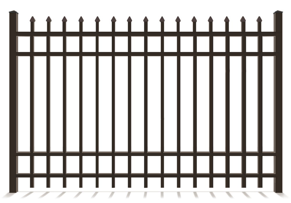 Decorative Black Metal Fence With 4 Rails in Danville Virginia